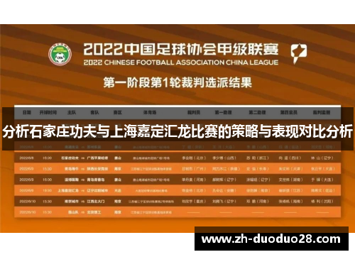 分析石家庄功夫与上海嘉定汇龙比赛的策略与表现对比分析